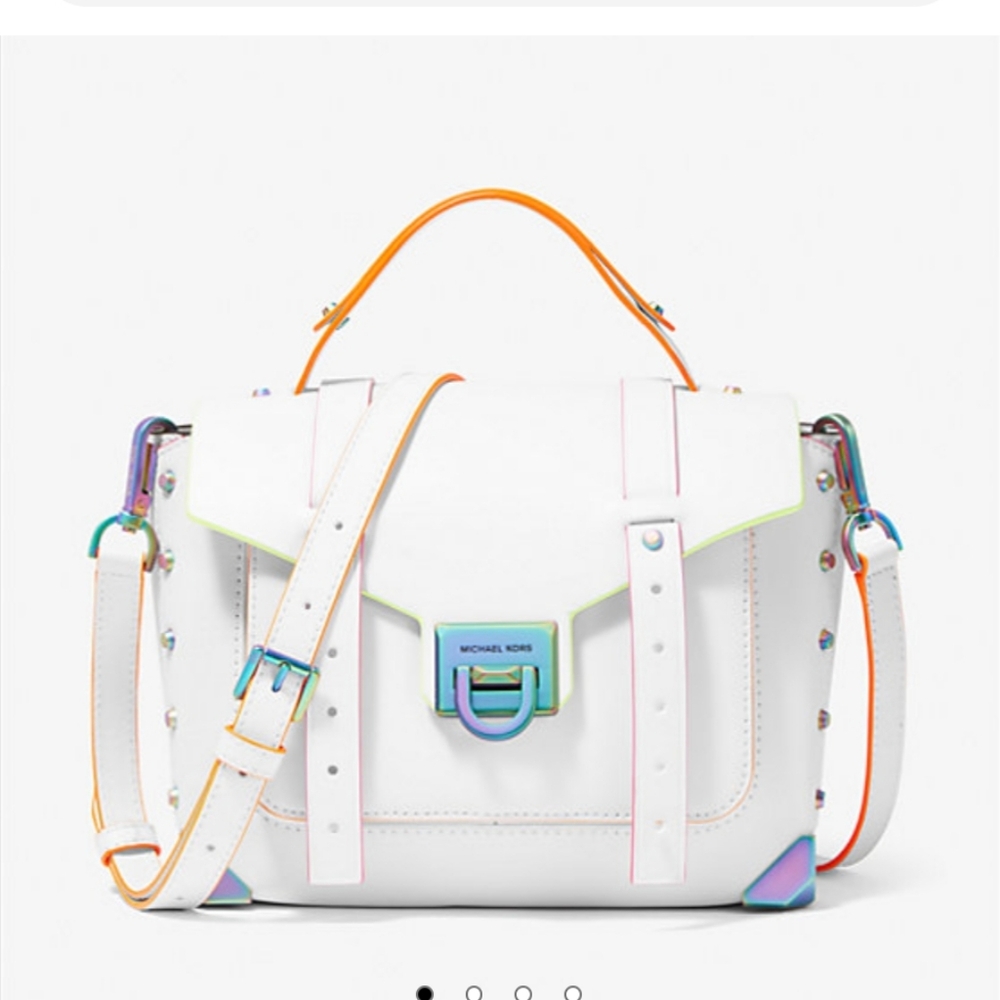 Michael Kors White Manhattan Satchel Bag